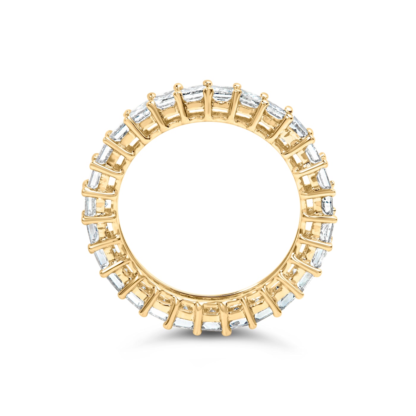 かわいい新作 14K Yellow Gold 3.0ctw Princess-cut Diamond Eternity Band アイシャドウ