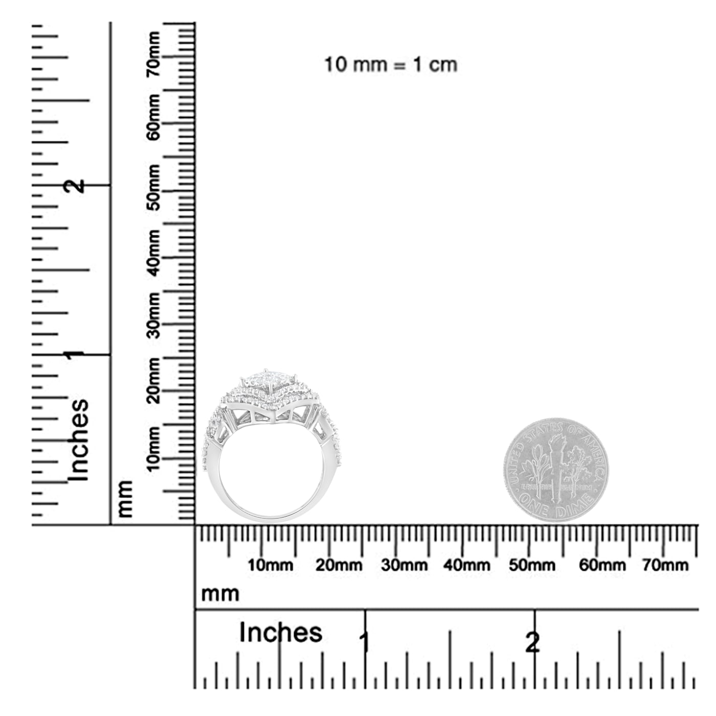 14K White Gold Diamond Composite Ring (1.0ctw, H-I Color, I1