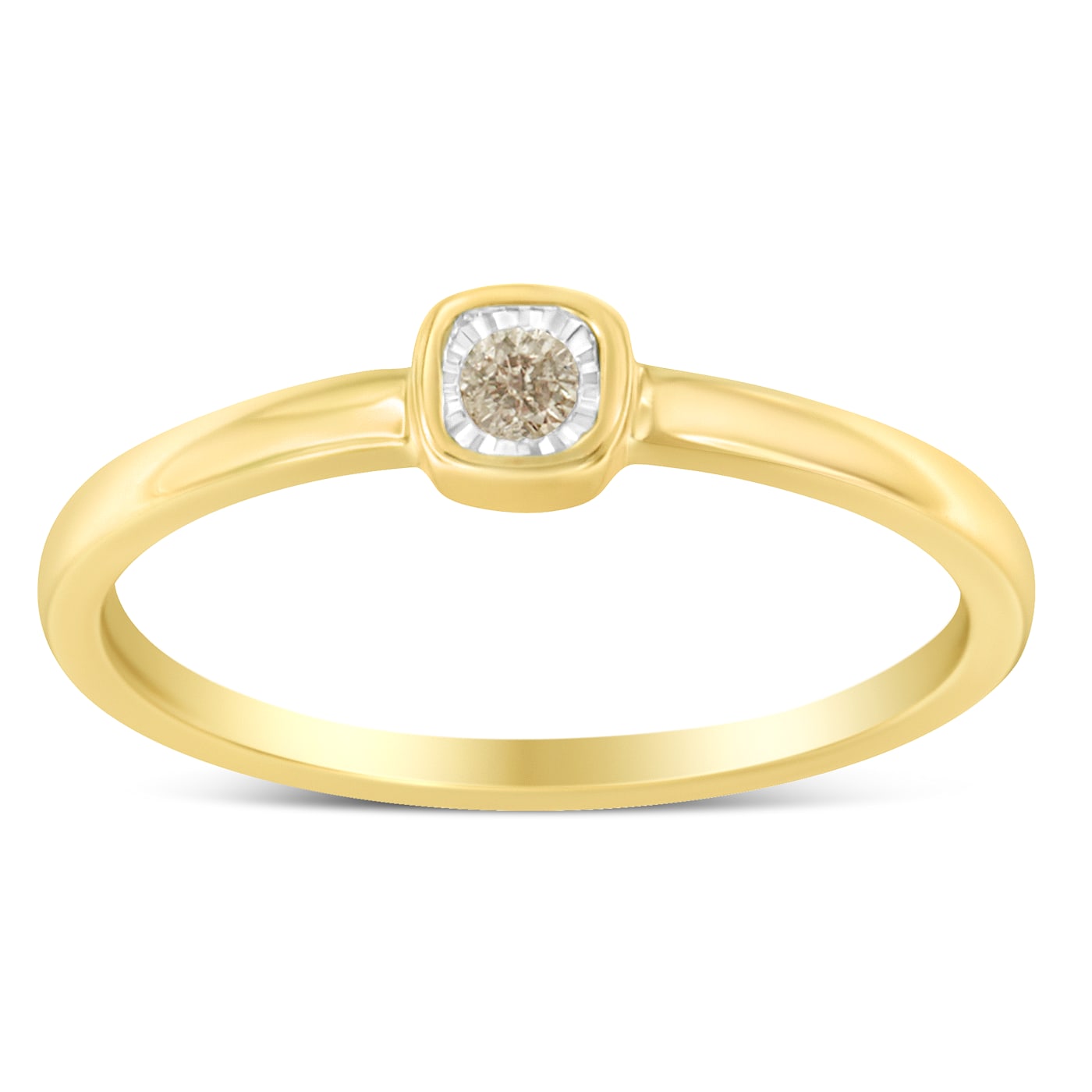 No.20  一石リング 14K Yellow Gold Over Sterling Silver 1/20 Carat Diamond