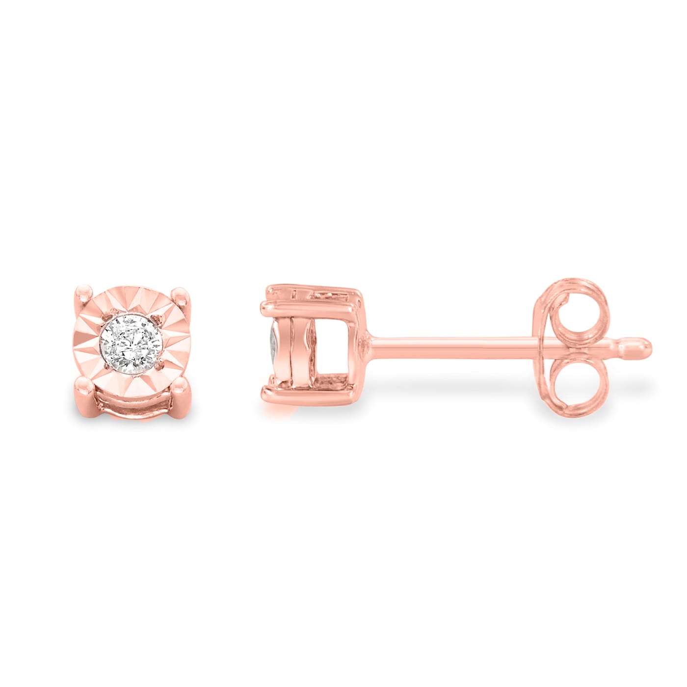 0.20ctw Round Near Colorless Diamond 10K Rose Gold Over