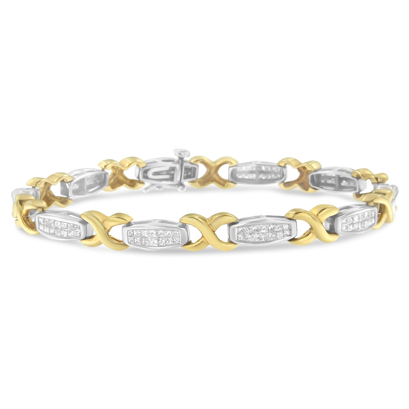 18k White Gold 1.85ctw Three-Row Pave Diamond Bangle Bracelet