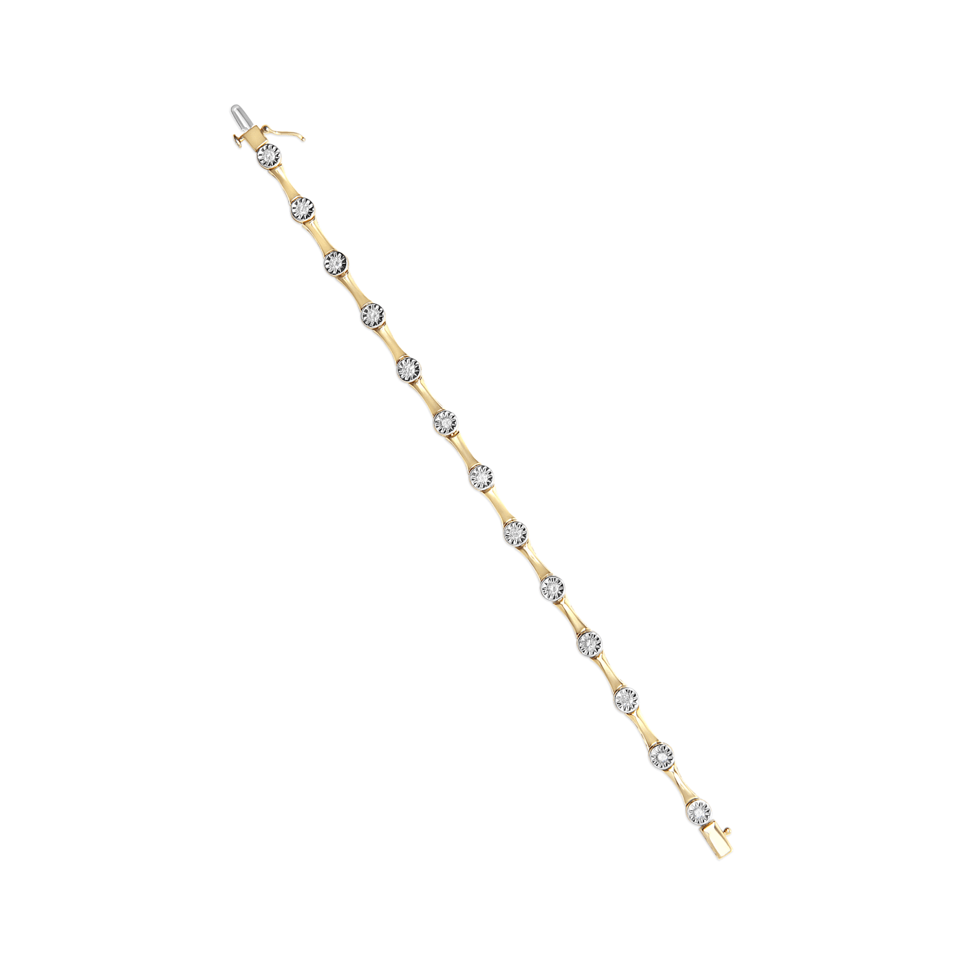10K Yellow Gold Over Sterling Silver 1.0 Cttw Miracle Set