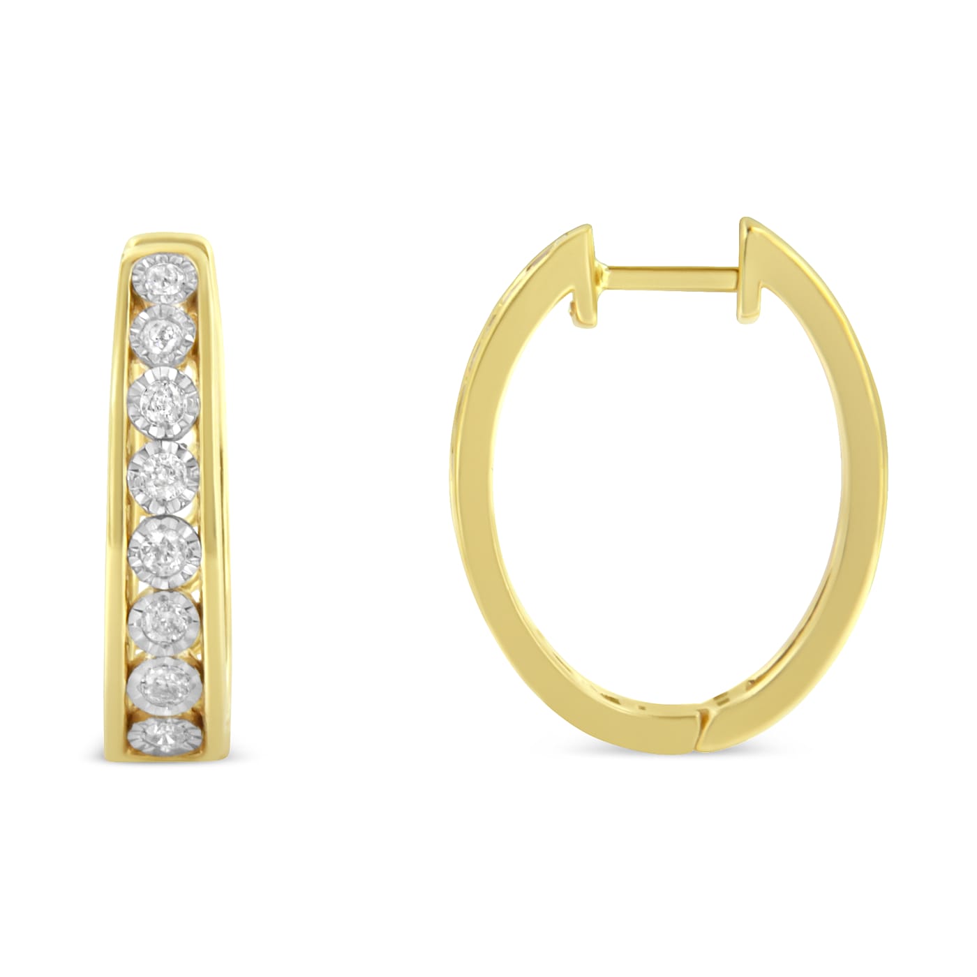 10K Two-Tone Gold Diamond Hoop Earring 1/2ctw