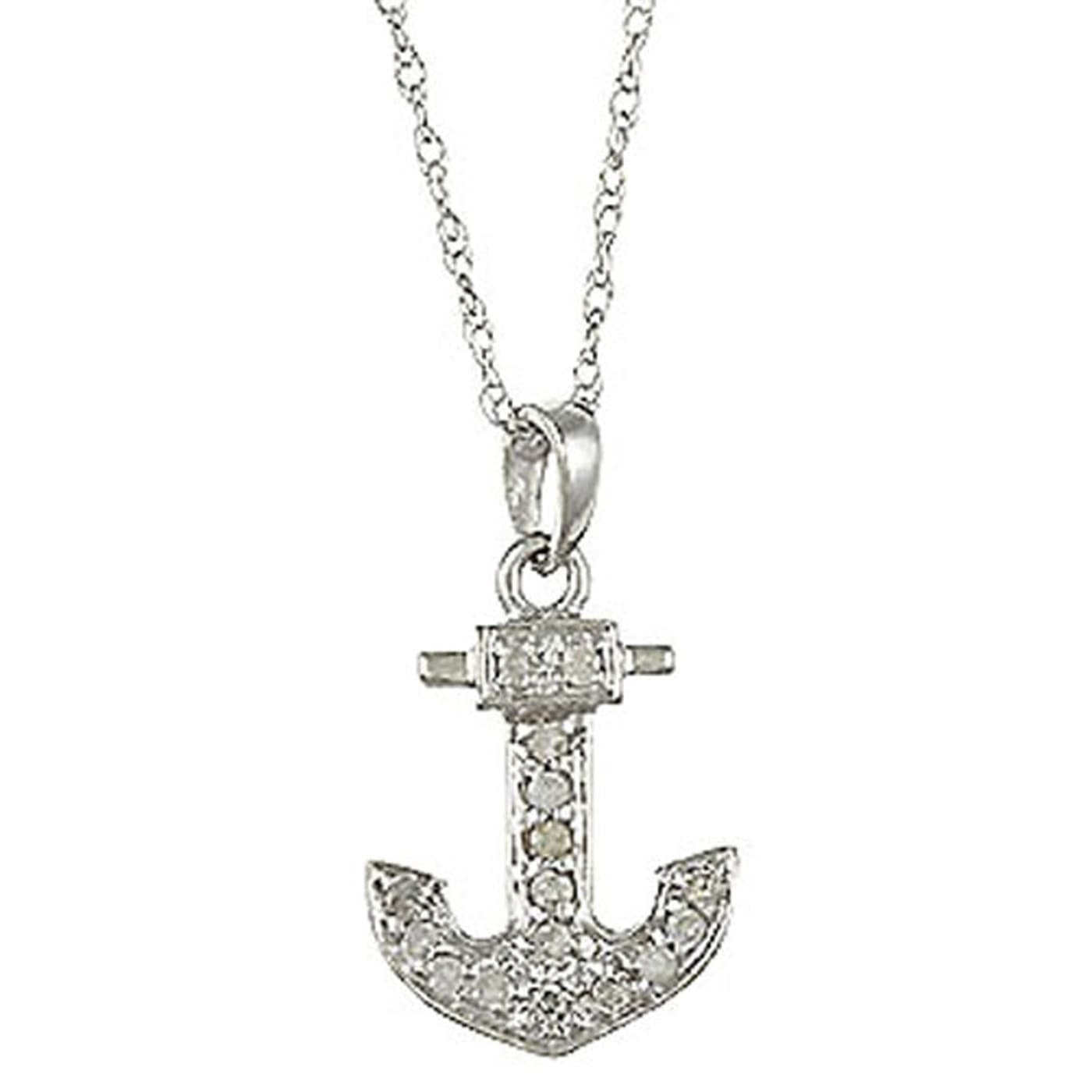 Diamond discount anchor pendant