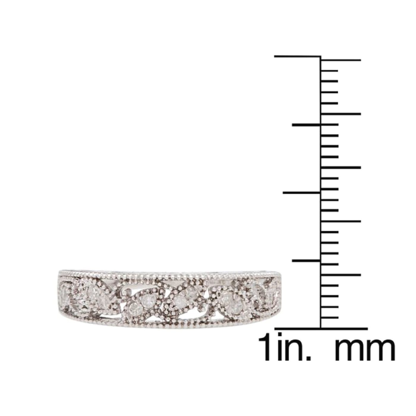 10k White Gold Vintage-Style Diamond Anniversary Band (0.08