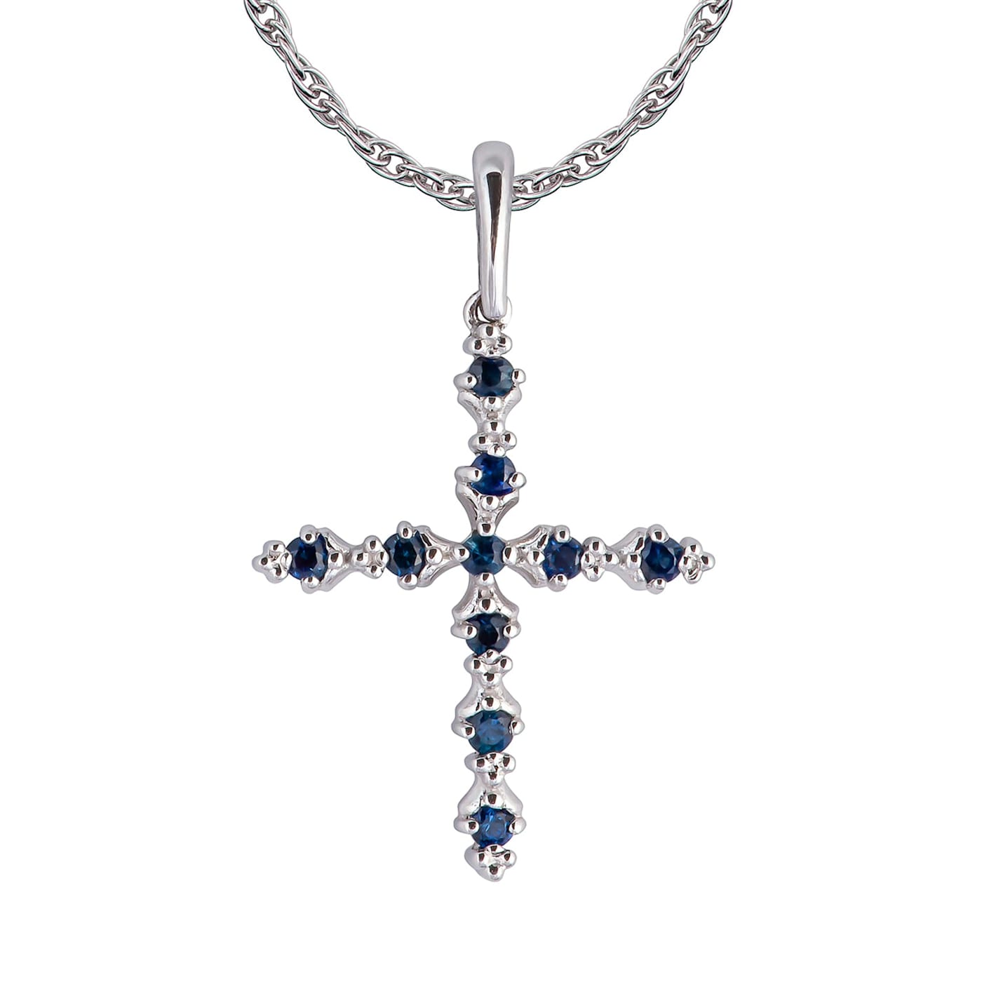 Diamond and sapphire cheap cross pendant