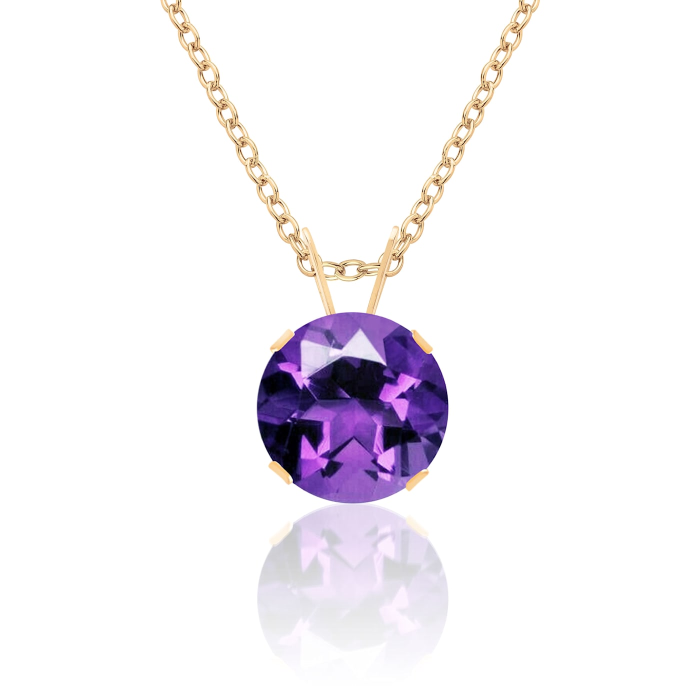 Amethyst solitaire necklace outlet