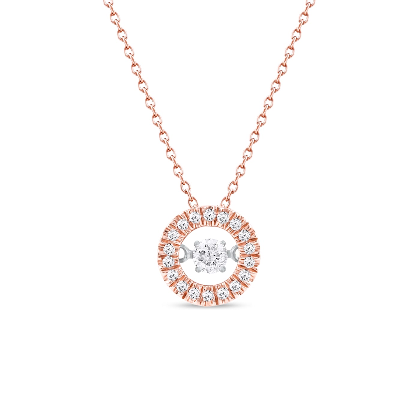1/4ct TDW Diamond Infinity Swirl Pendant Necklace in 10k Rose Gold