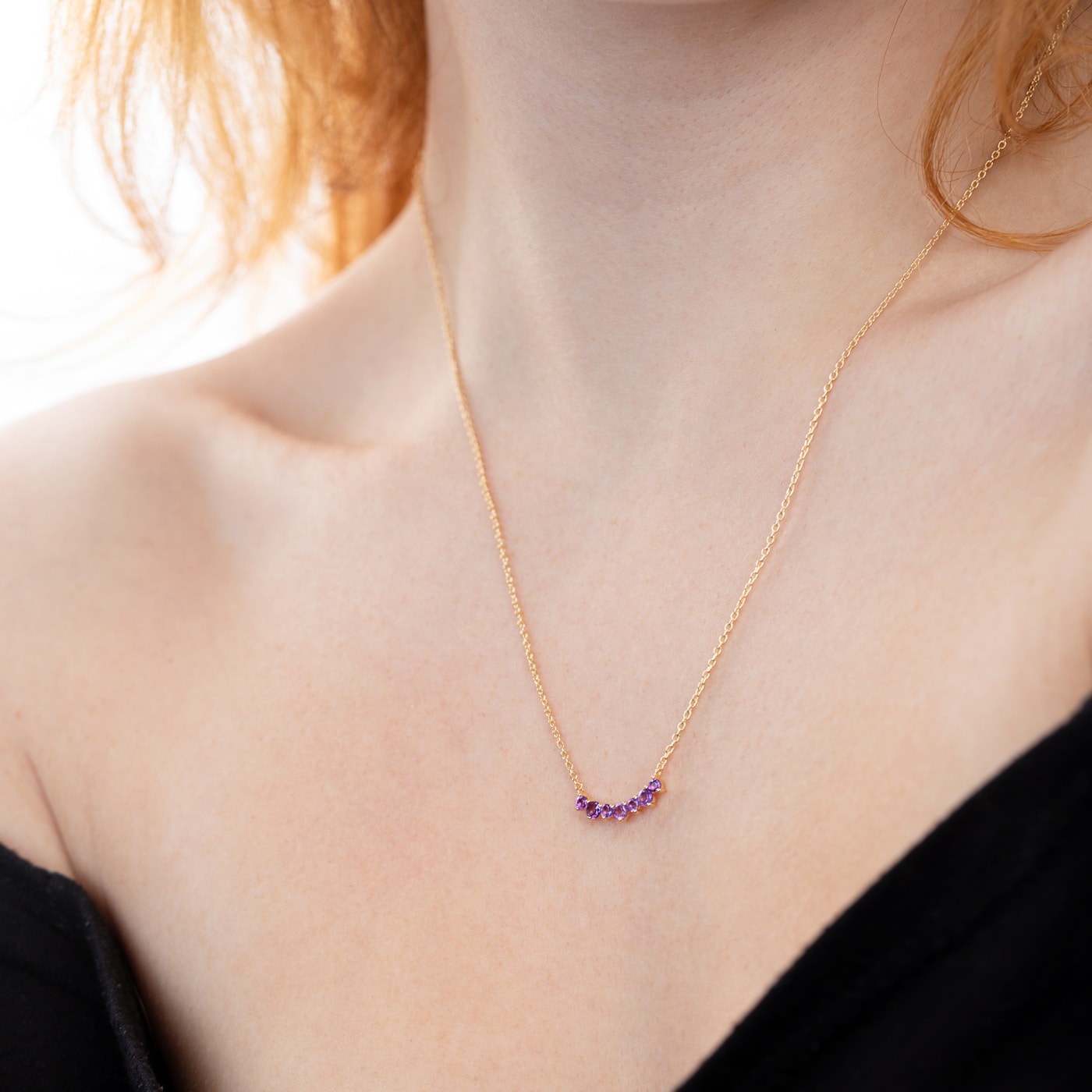 Amethyst gold necklace 