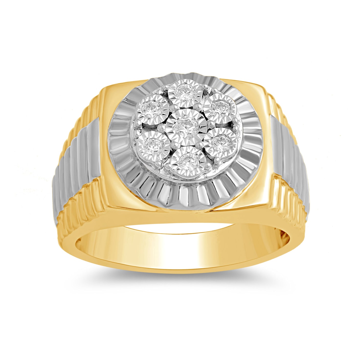 Jewelexcess Men's White Diamond Ring