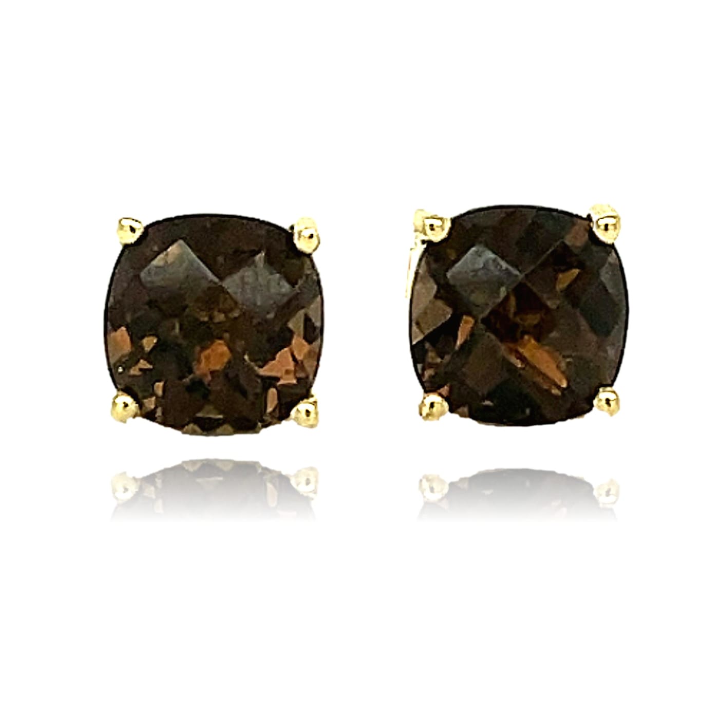 Smoky quartz earrings shop yellow gold