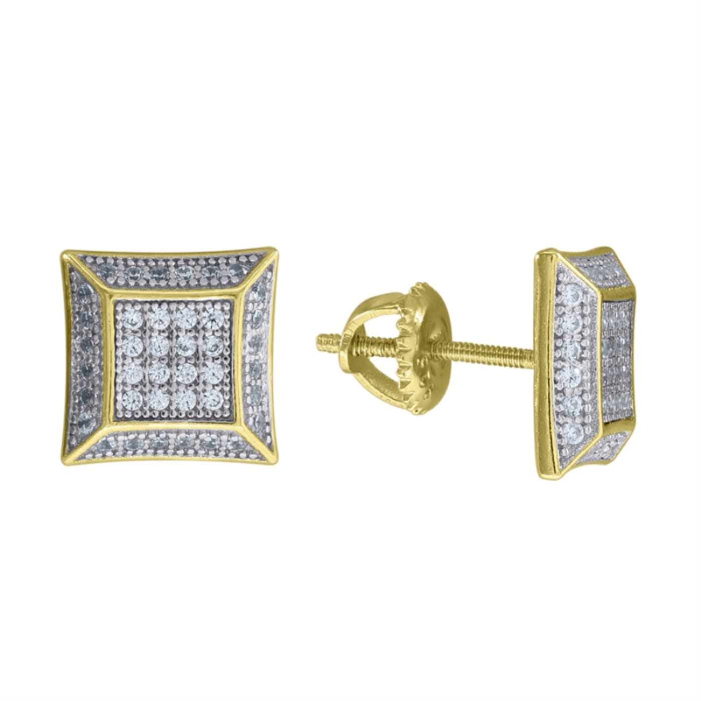 Diamond2Deal Yellow-Tone 925 Sterling Silver Cubic Zirconia