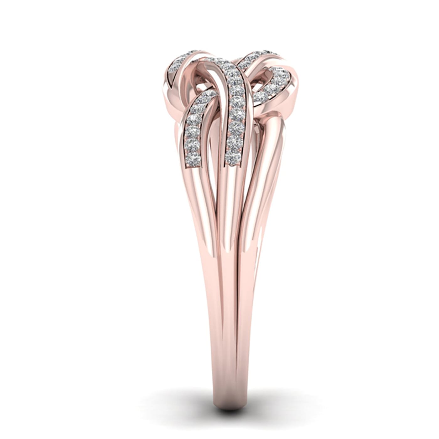 Diamond2Deal 10k Rose Gold Round Cut 0.18cttw Diamond I2-H-I