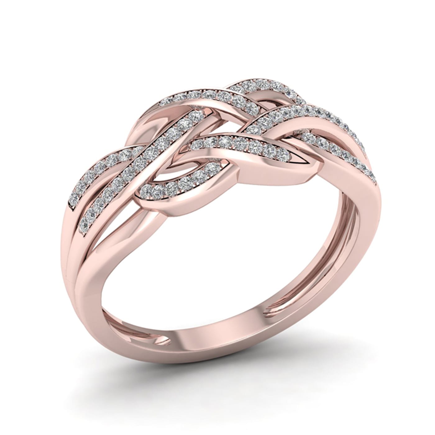 【CTHY HERITAGE】LAYERED RING ROSEGOLD 19 Diamond2Deal 10k Rose Gold Round Cut 0.18cttw Diamond I2-H-I