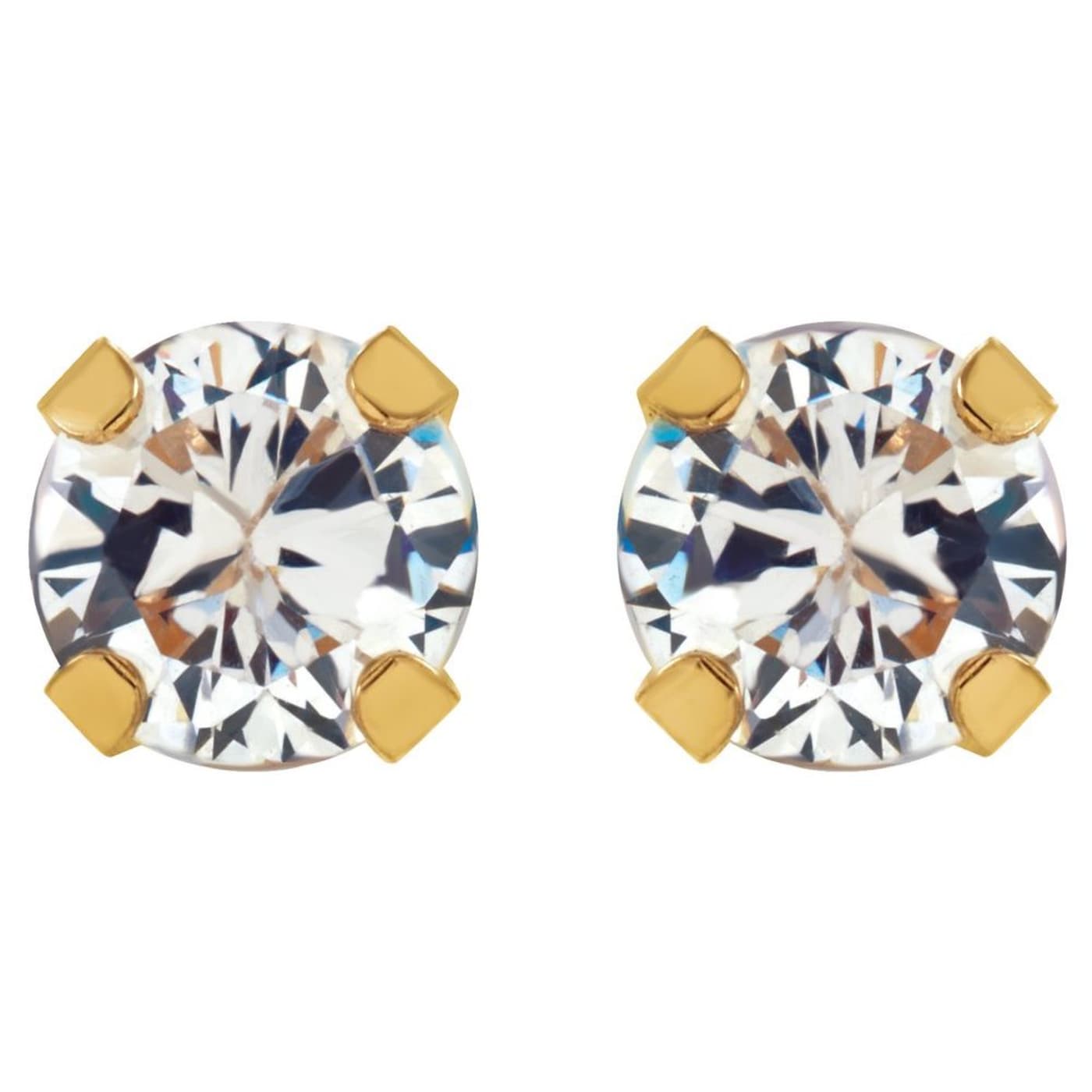 【kuni33】② 14k Two-Tone Cross-over Huggie Cubic Zirconia Earrings
