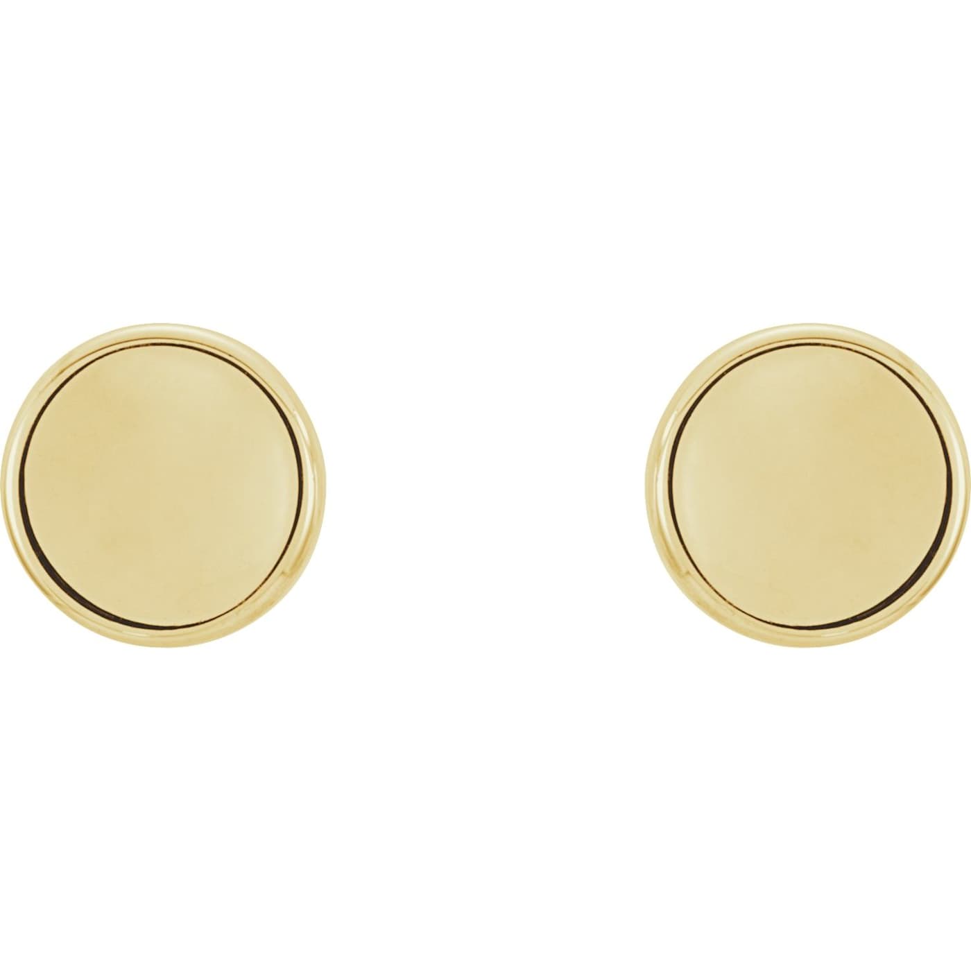 Diamond2Deal 14K Yellow Gold Concave Stud Earrings (L- 10 mm
