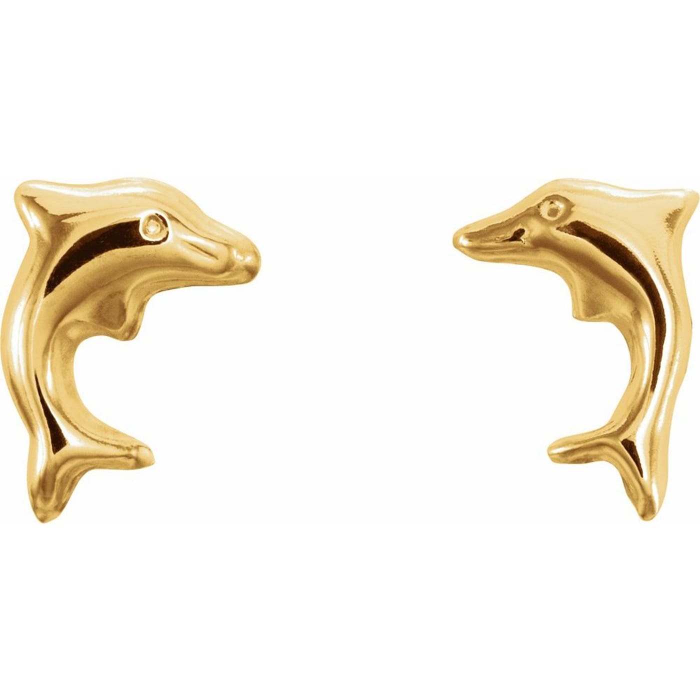 Solid 14k gold dolphin earrings discount