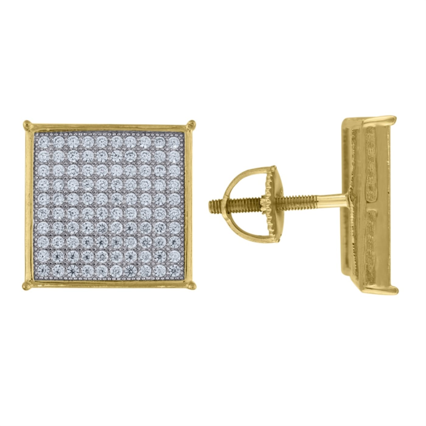 Diamond2Deal 925 Sterling Silver Yellow-Tone Cubic Zirconia