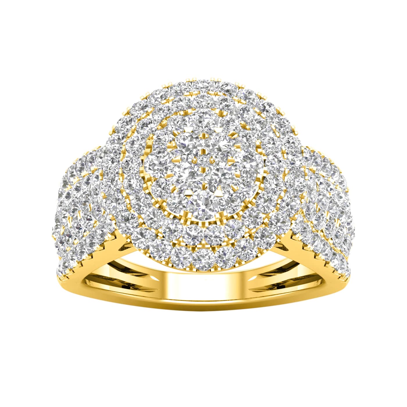 Diamond2Deal 10K Yellow Gold 1.5 Ct Round Cut Diamond