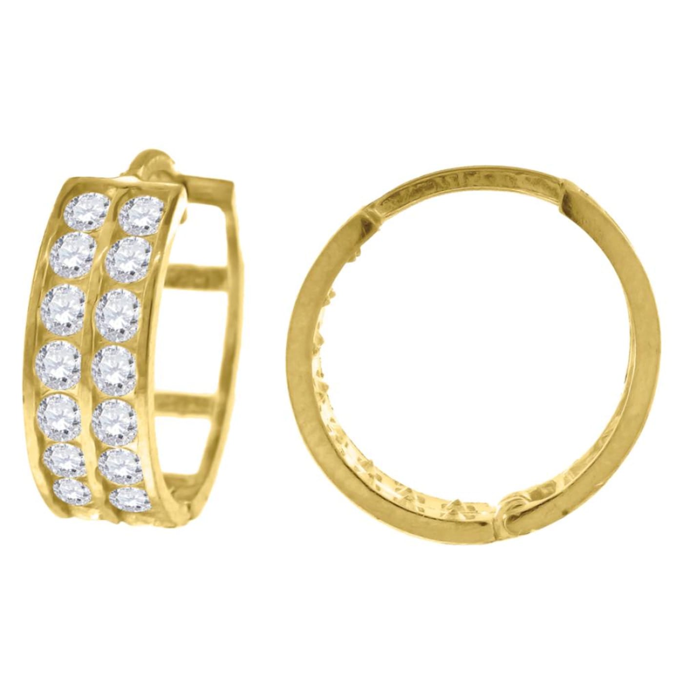 女性に人気！ Diamond2Deal 10k Yellow Gold CZ Cubic Zirconia Double Row アクセサリー