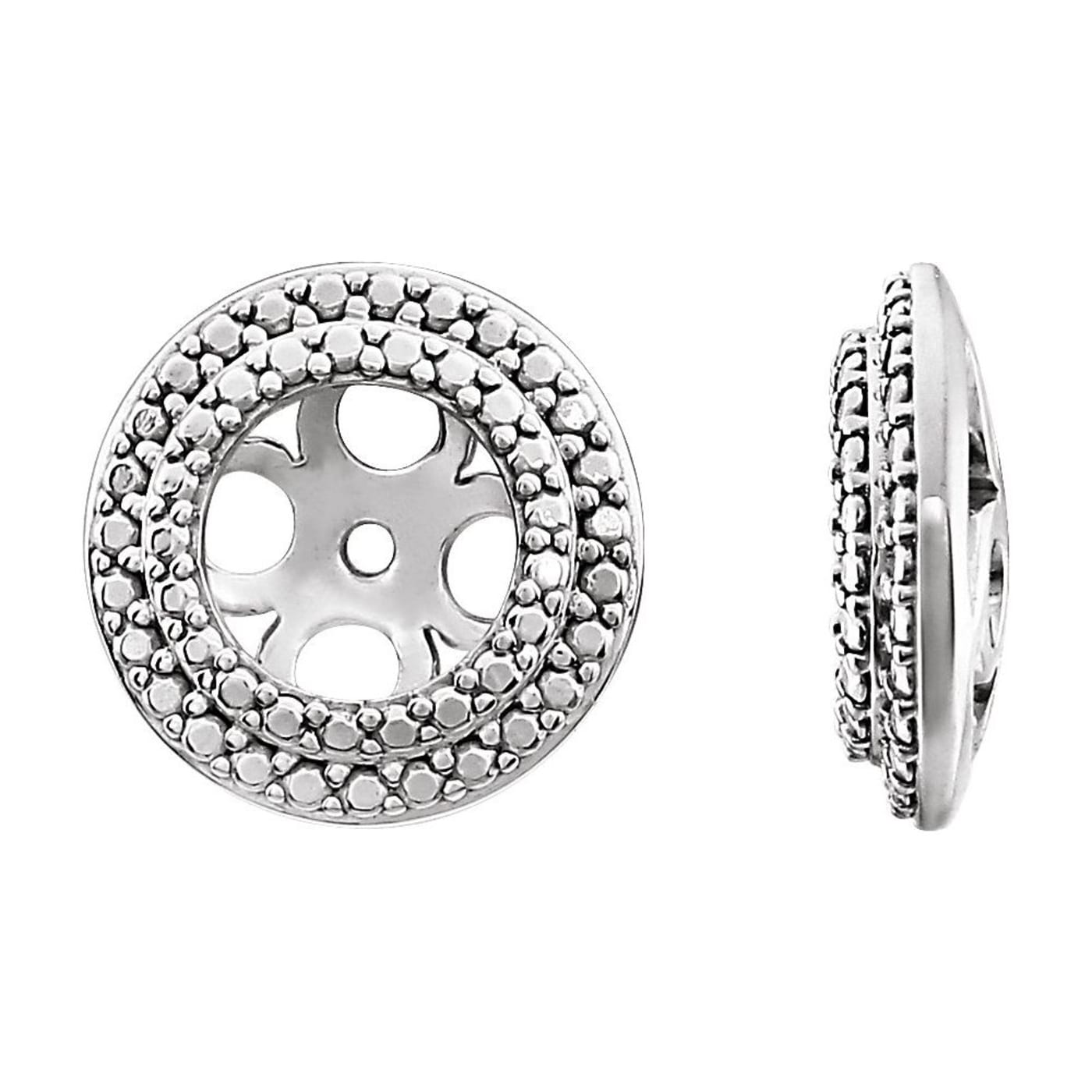 Diamond2Deal 14k White Gold 5.5 mm ID Earring Jackets for