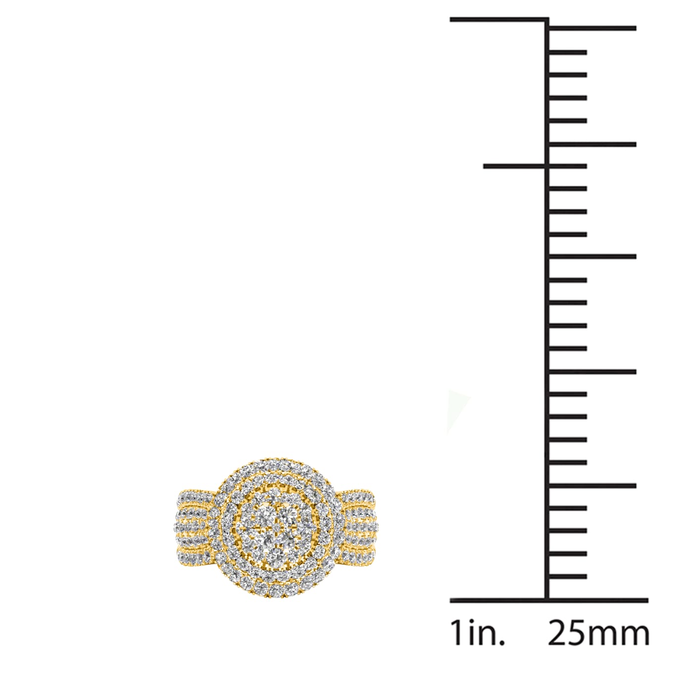 Diamond2Deal 10K Yellow Gold 1.5 Ct Round Cut Diamond