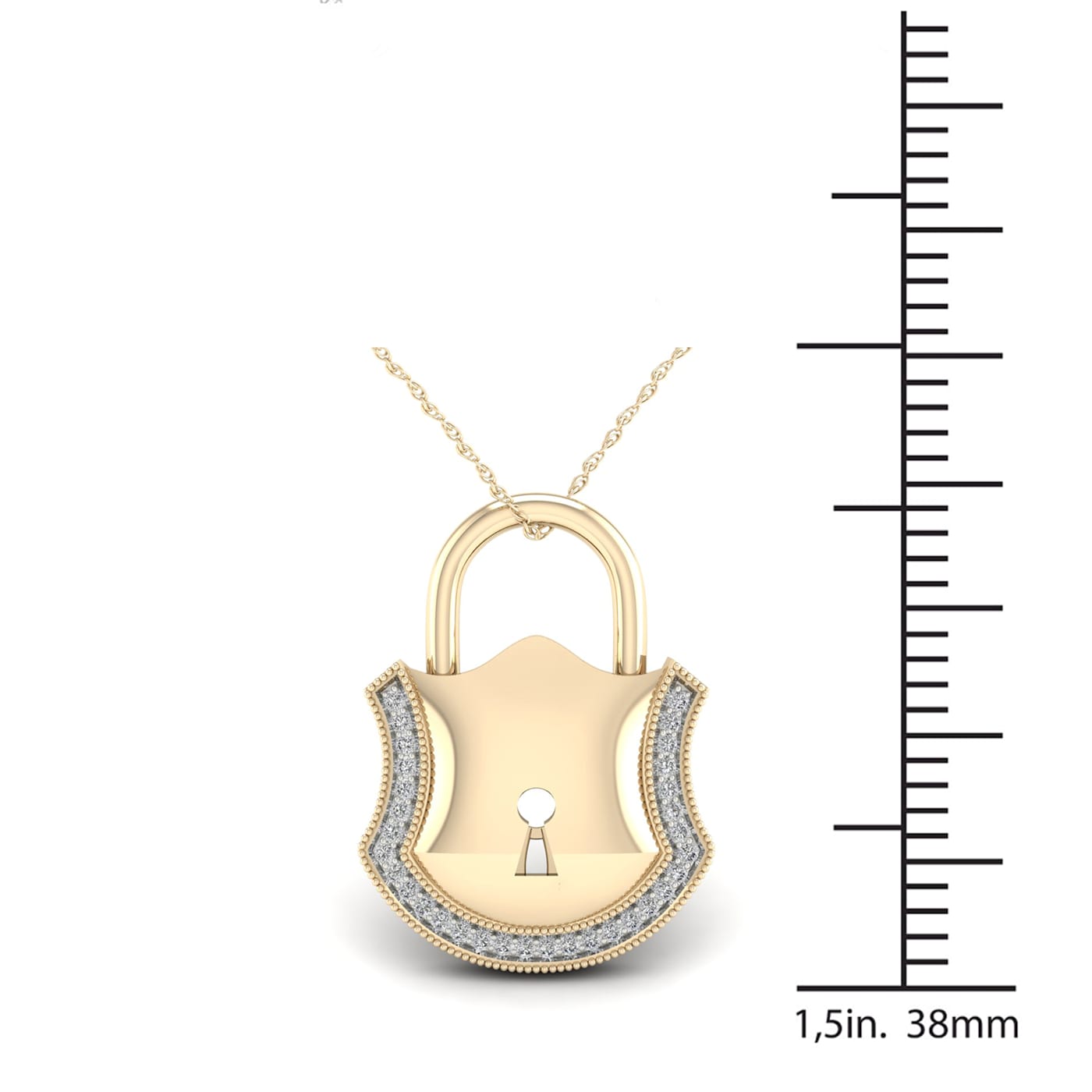 Tiffany & Co. 18K Diamond Emblem Lock Pendant Necklace - 18K