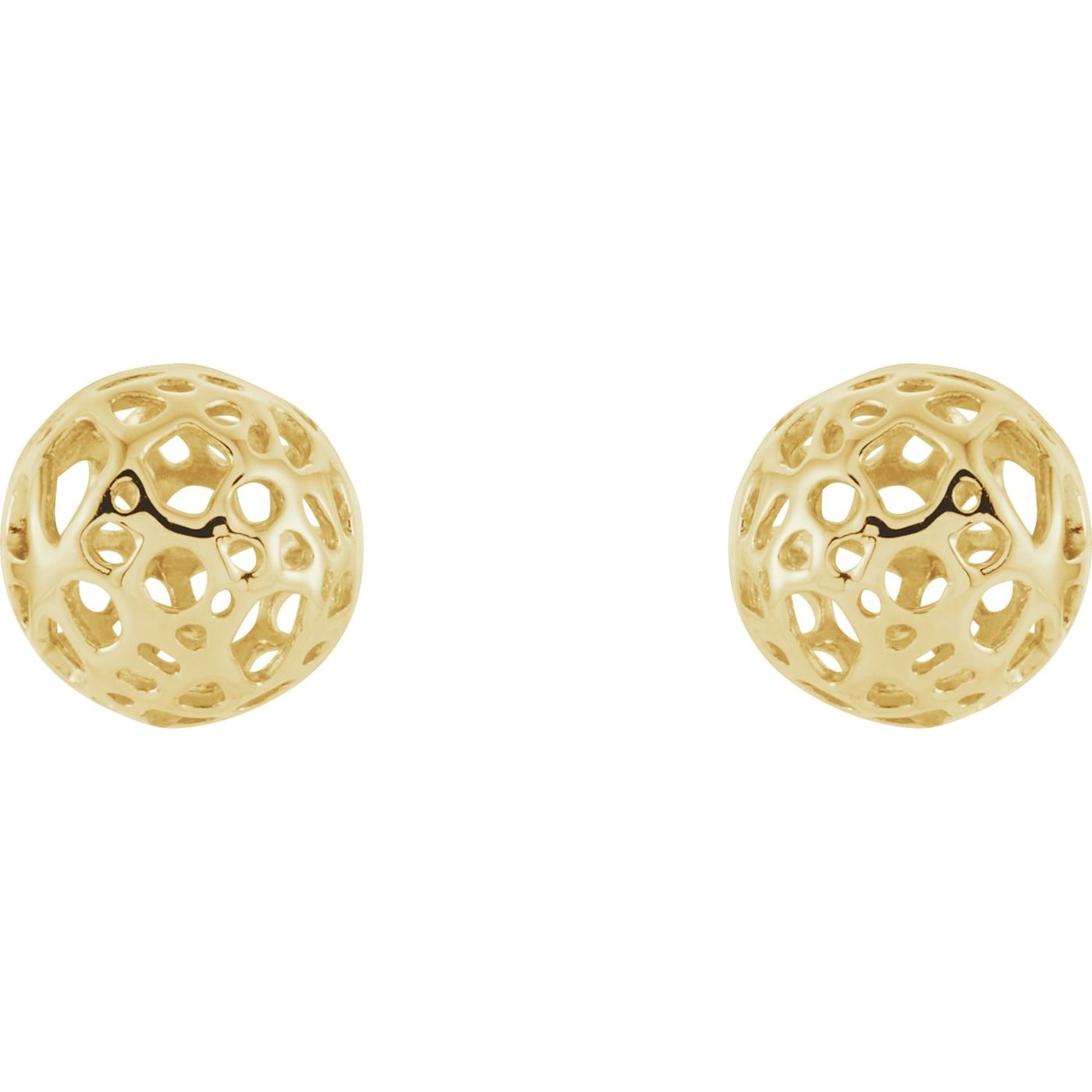 Diamond2Deal 14K White Gold 7.4 mm Pierced Ball Stud Earrings for