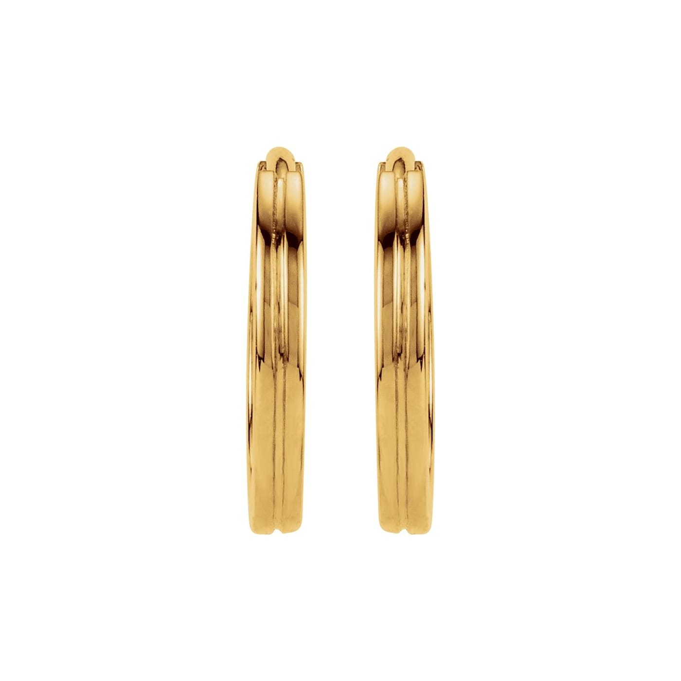 Diamond2Deal 14K Yellow Gold 10.3 mm Huggie Hoop Earrings