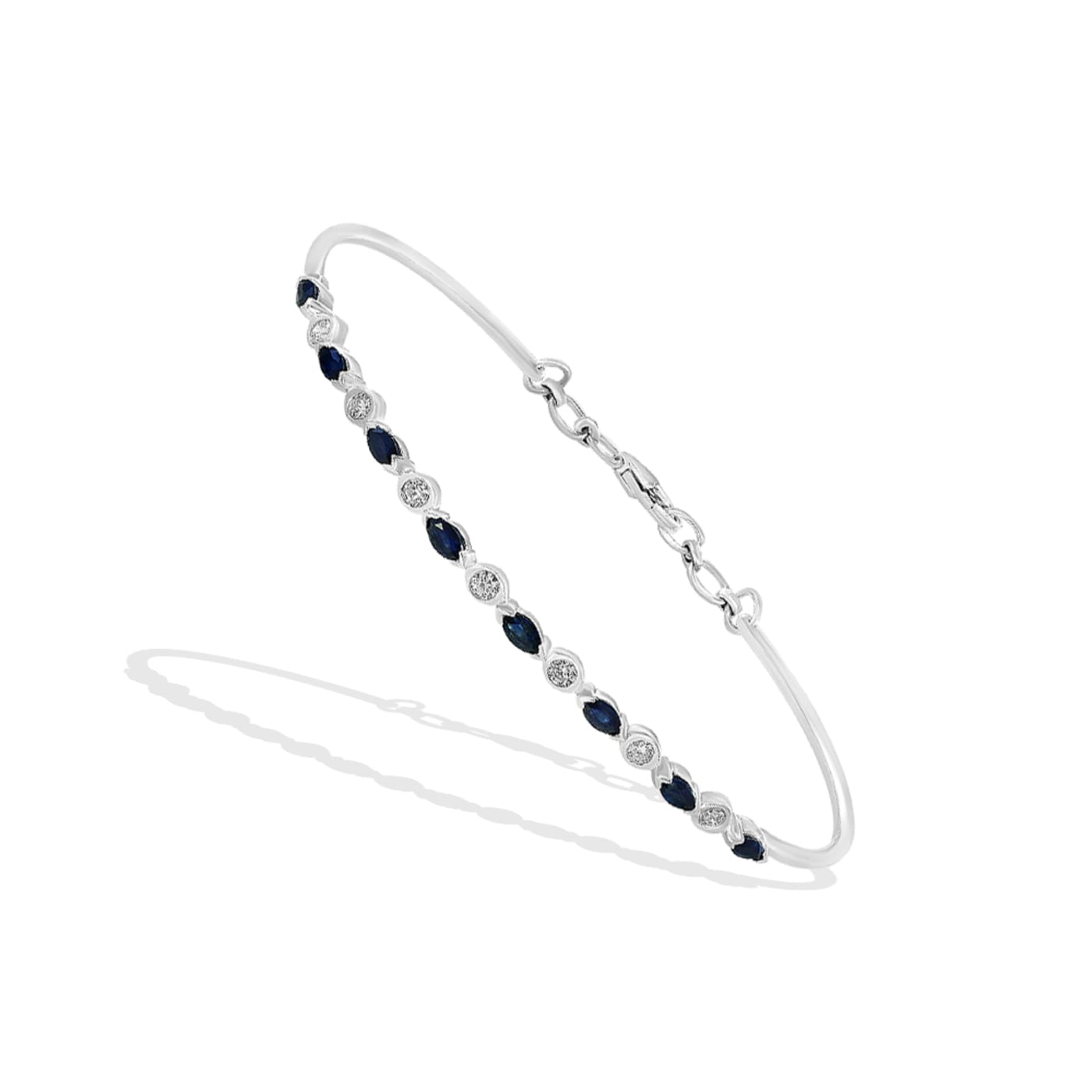 2.94 Carat Blue Titanium Diamond Cuff Bracelet
