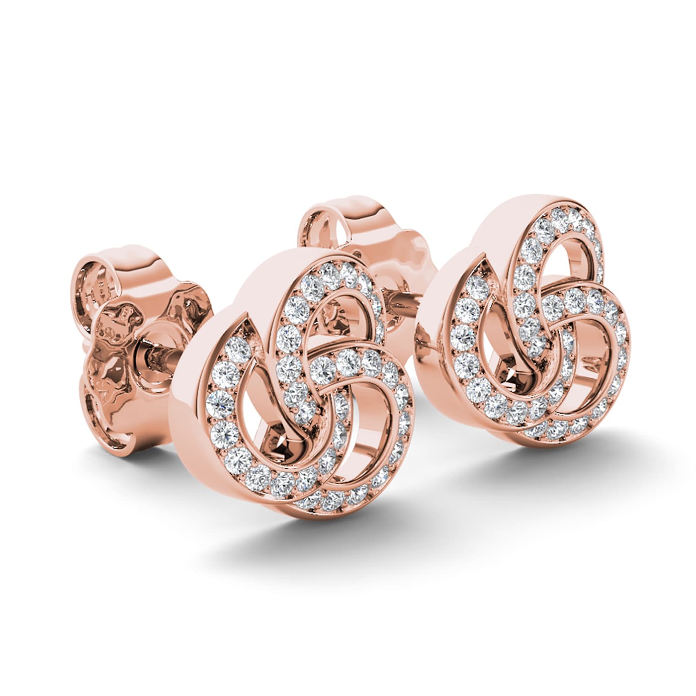 Diamond2Deal 10k Rose Gold 0.19ctw Diamond Womens Love Knot
