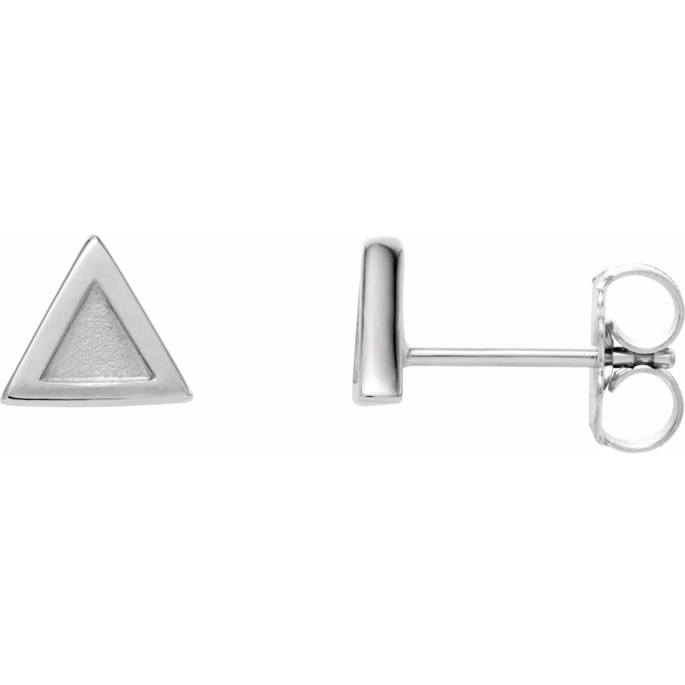 Diamond2Deal Sterling Silver Petite Triangle Stud Earrings
