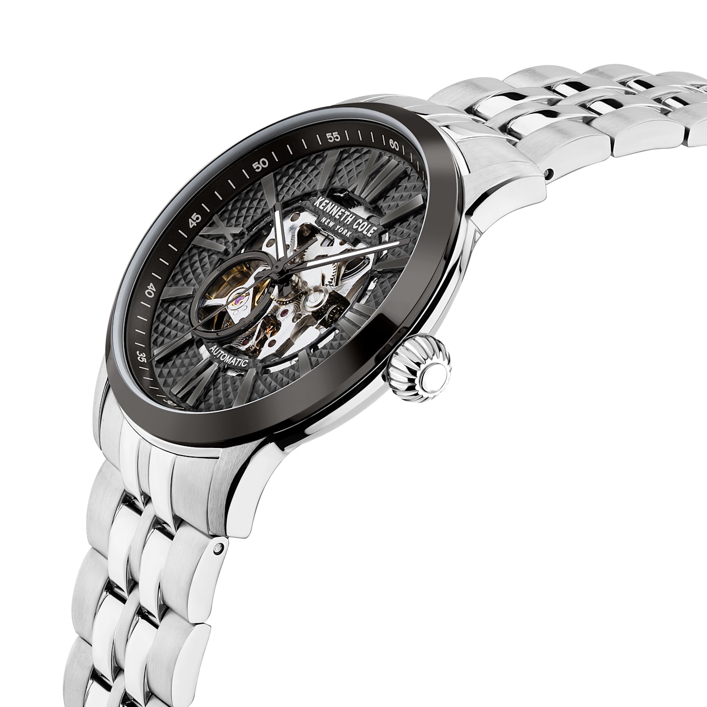 Kenneth Cole Automatic Skeleton Watch Blue Steel 44MM