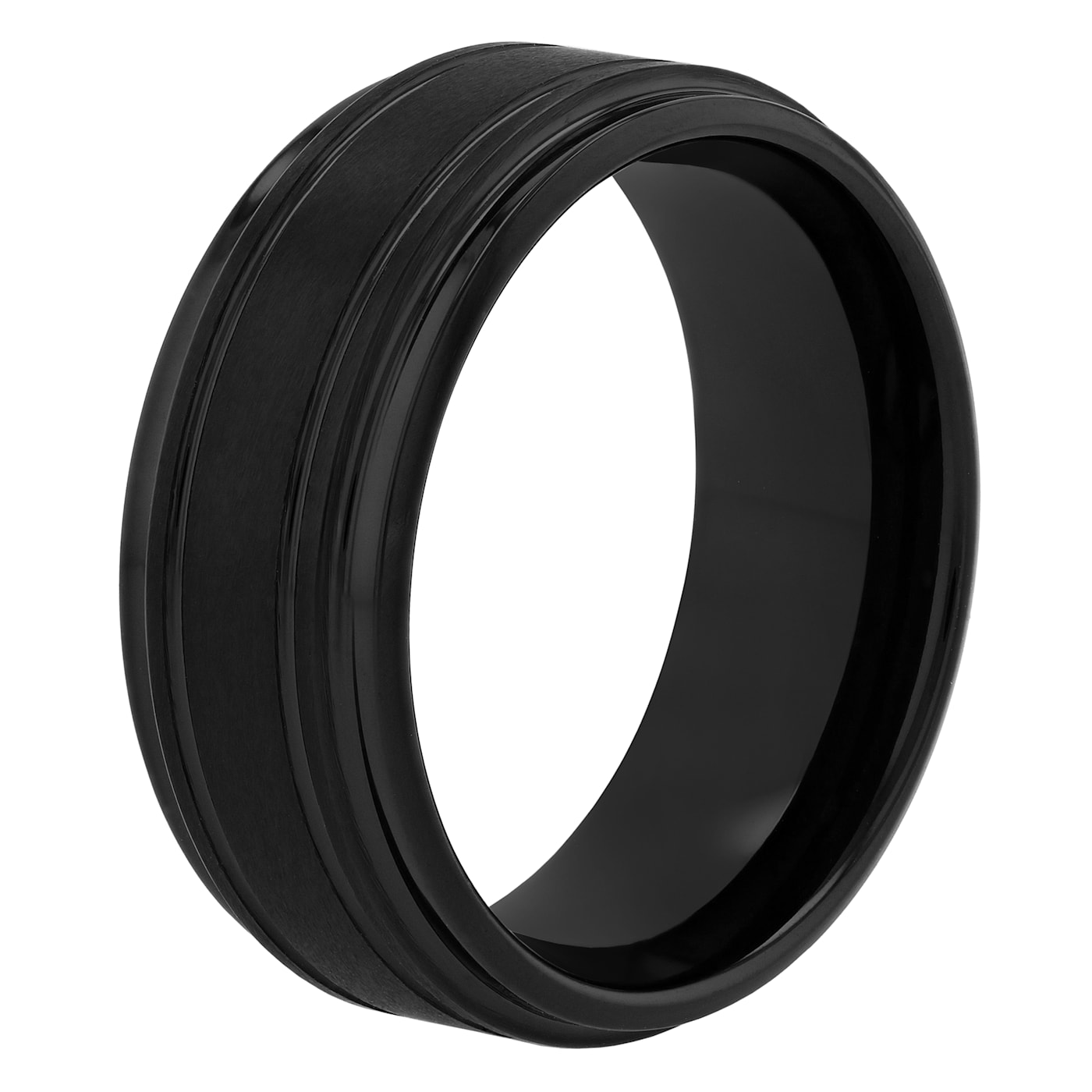 Tungsten Comfort™ Tungsten Black Ion Plated Double Stripe Band