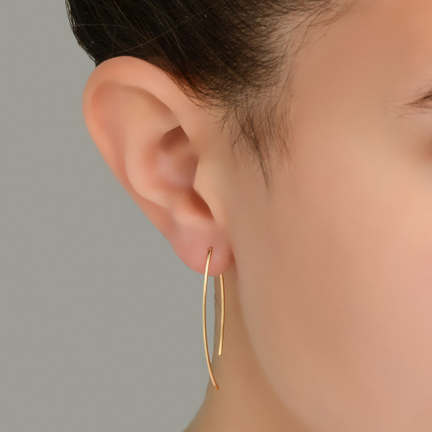 Yellow gold threader earrings discount