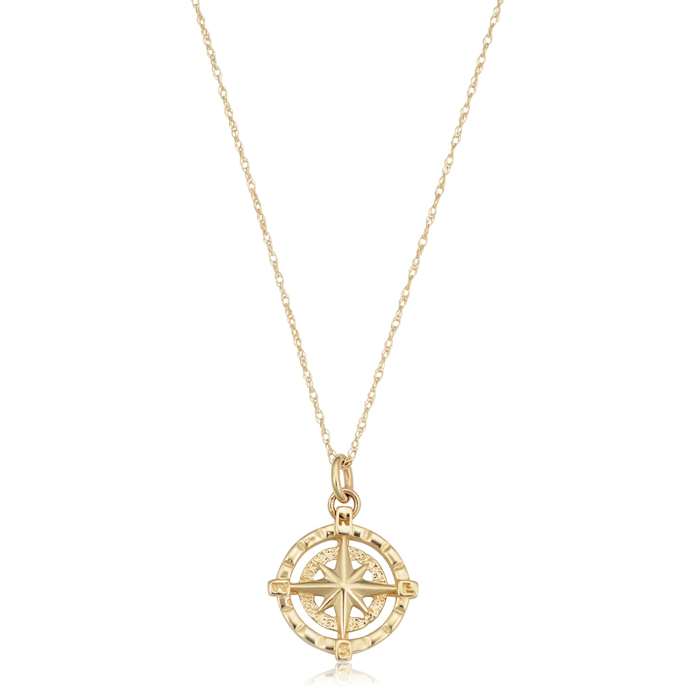 Solid gold compass necklace discount