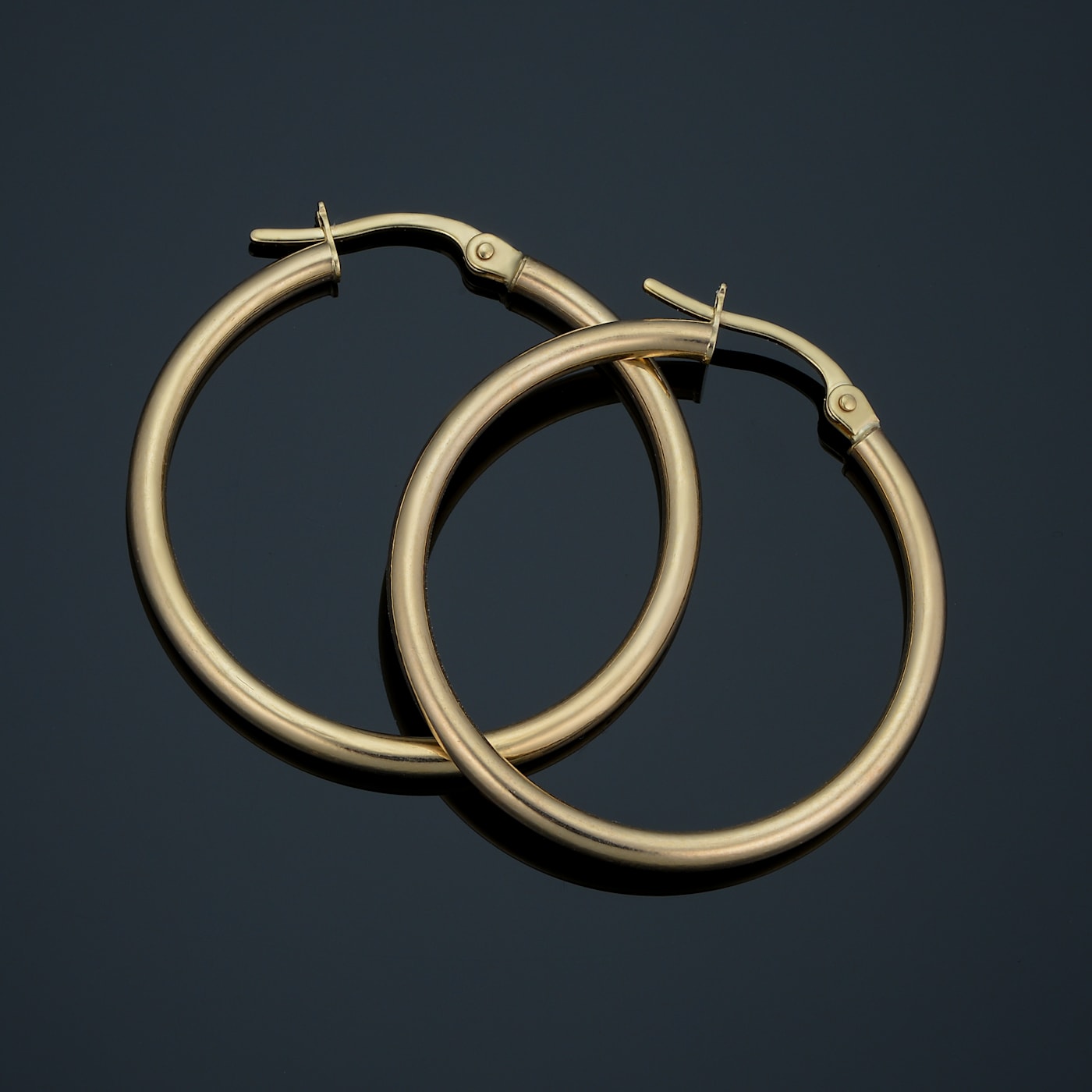 14k Yellow Gold 2x25 mm Hoop Earrings | Classic Jewelry for