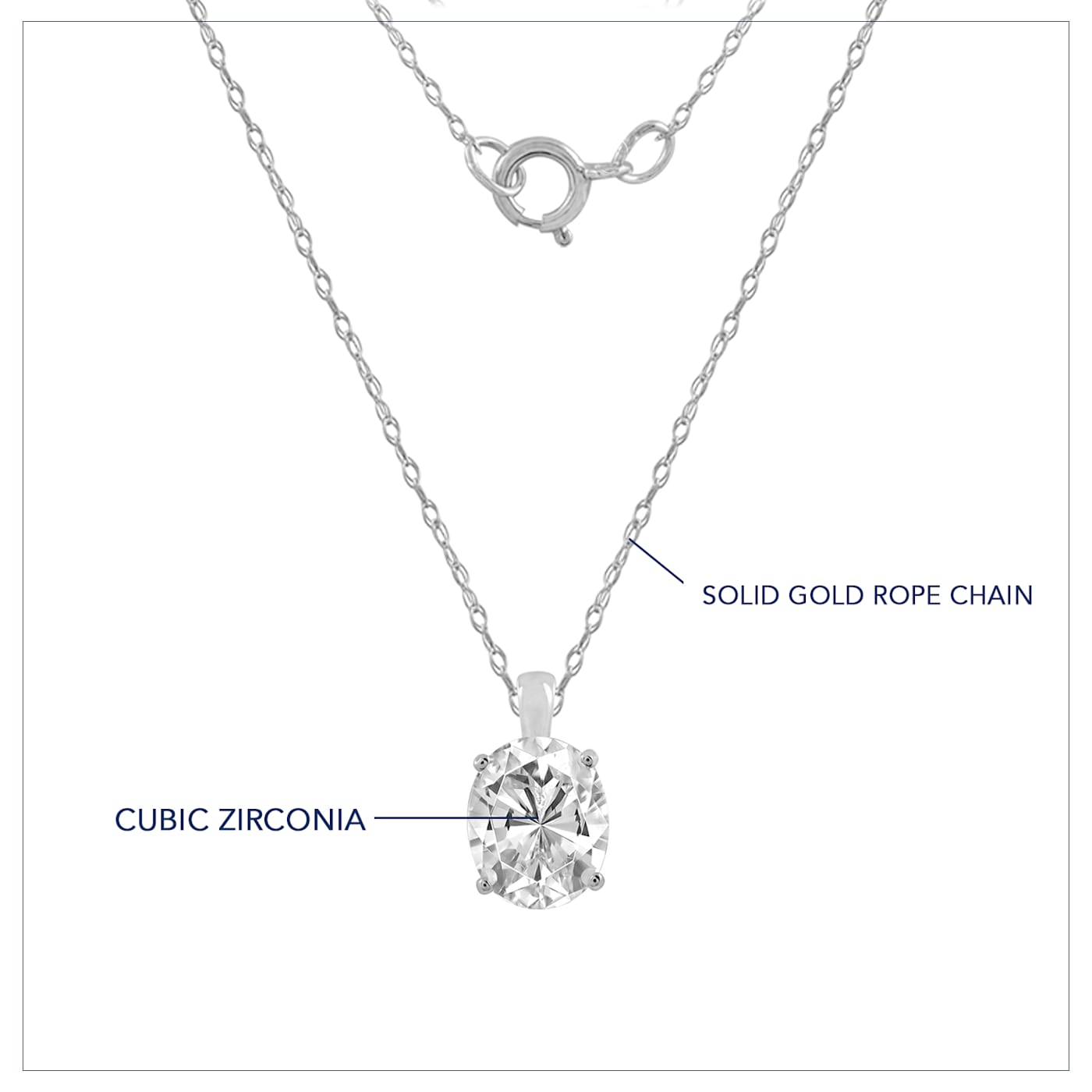 White gold cz necklace on sale