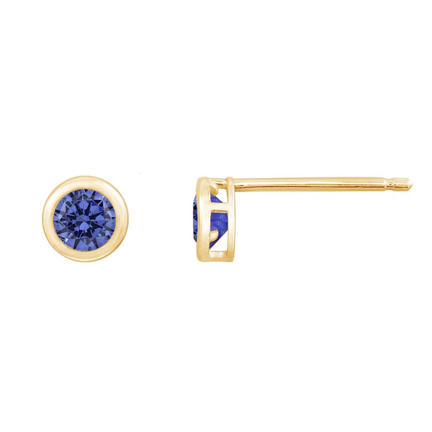 LUXGEM 10K Yellow Gold Solitaire December Birthstone Earrings | 0.25 Carat  Tanzanite Simulant - 1CBFDL