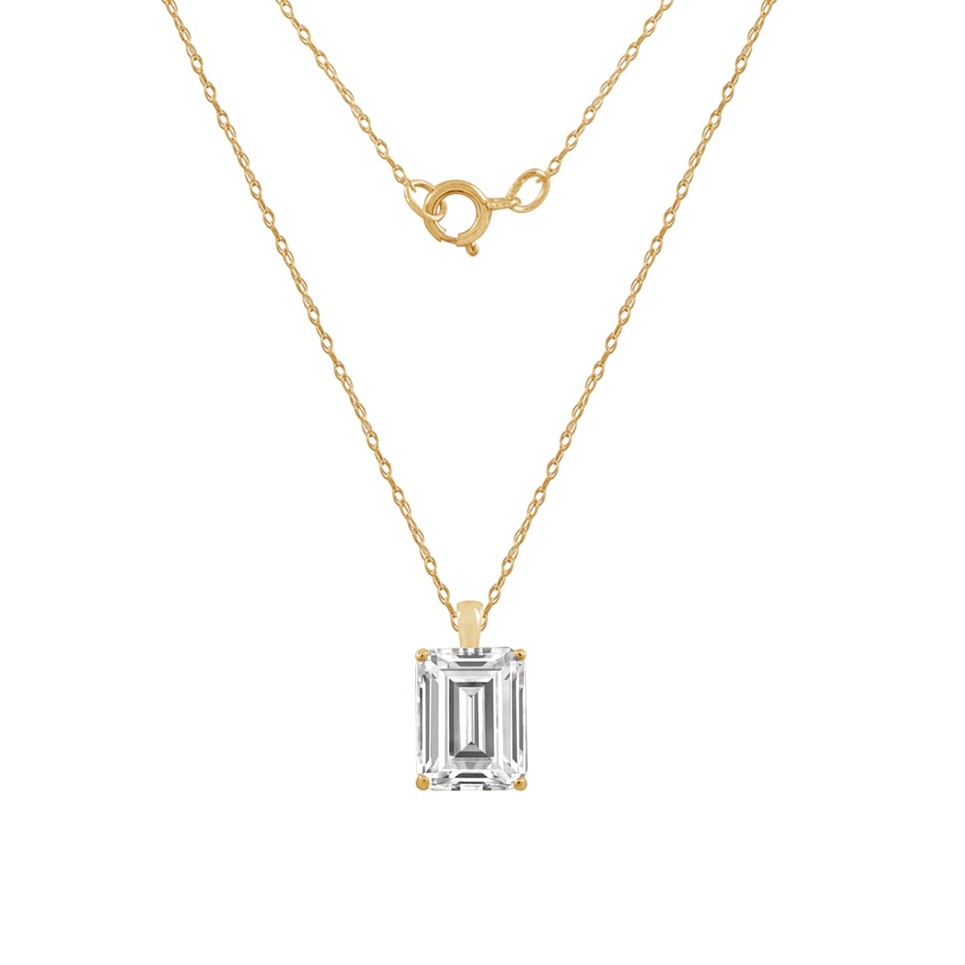 Emerald cut pendant necklace discount