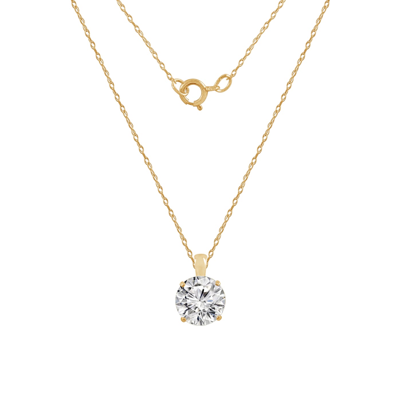 【激安】 Pendant Cut Round Gold Yellow 14K LUXGEM Necklace Carat 2 | アクセサリー