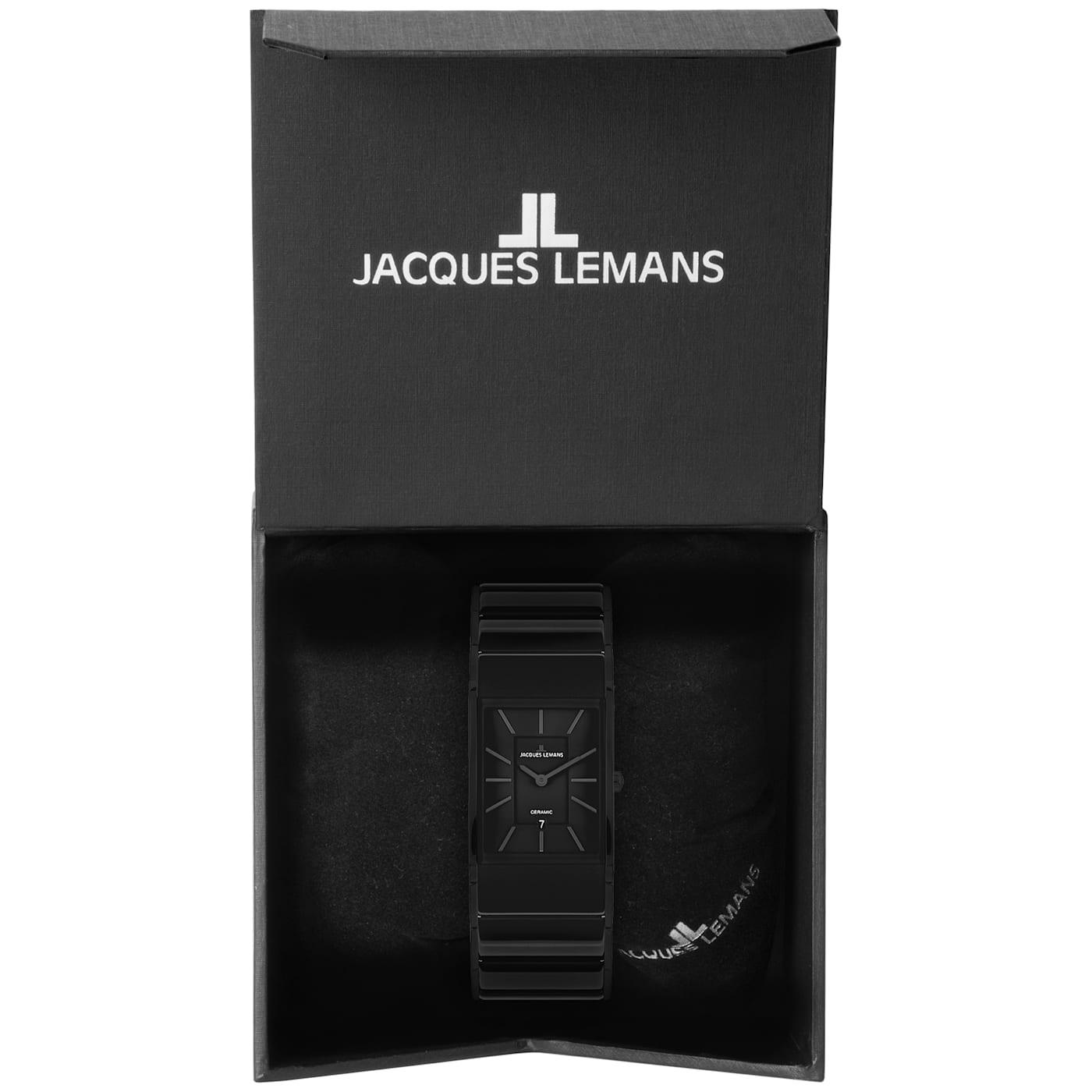 Strap, Stainless 1-1939 with Ceramic High-Tech 12CX7A LEMANS - IP-Black, Watch JACQUES Steel Dublin Men\'s