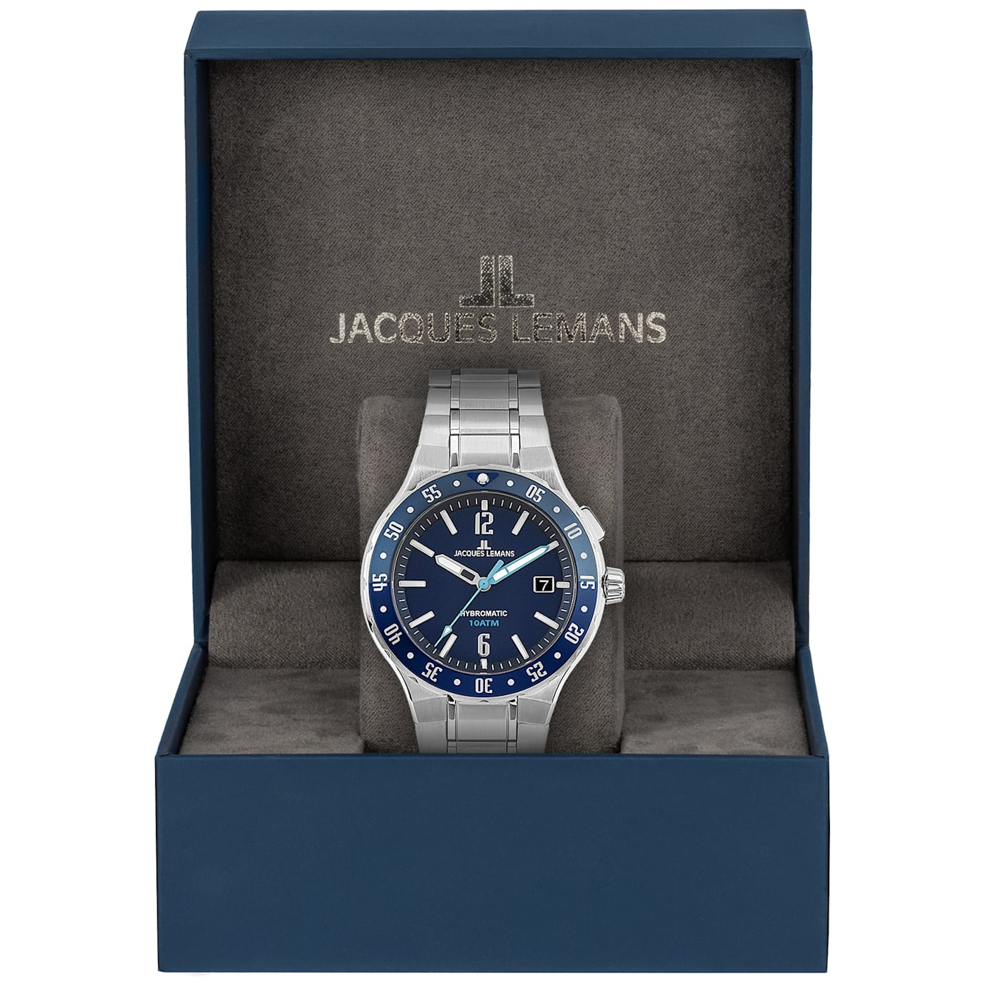 JACQUES LEMANS Hybromatic Men's Watch with Solid Stainless Steel Strap 1- 2109 - 18M20A
