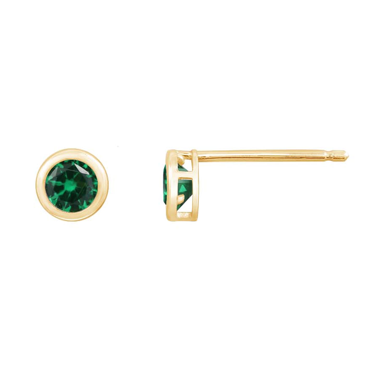 LUXGEM 10K Yellow Gold Solitaire May Birthstone Earrings | 0.25