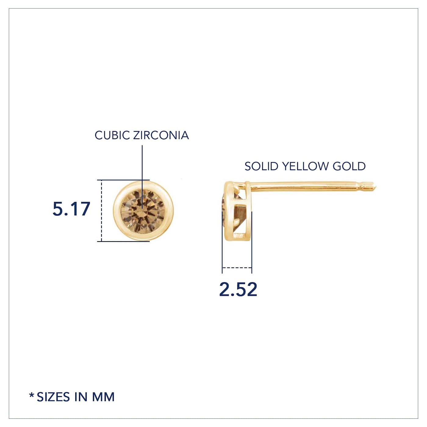 LUXGEM 10K Yellow Gold Solitaire November Birthstone
