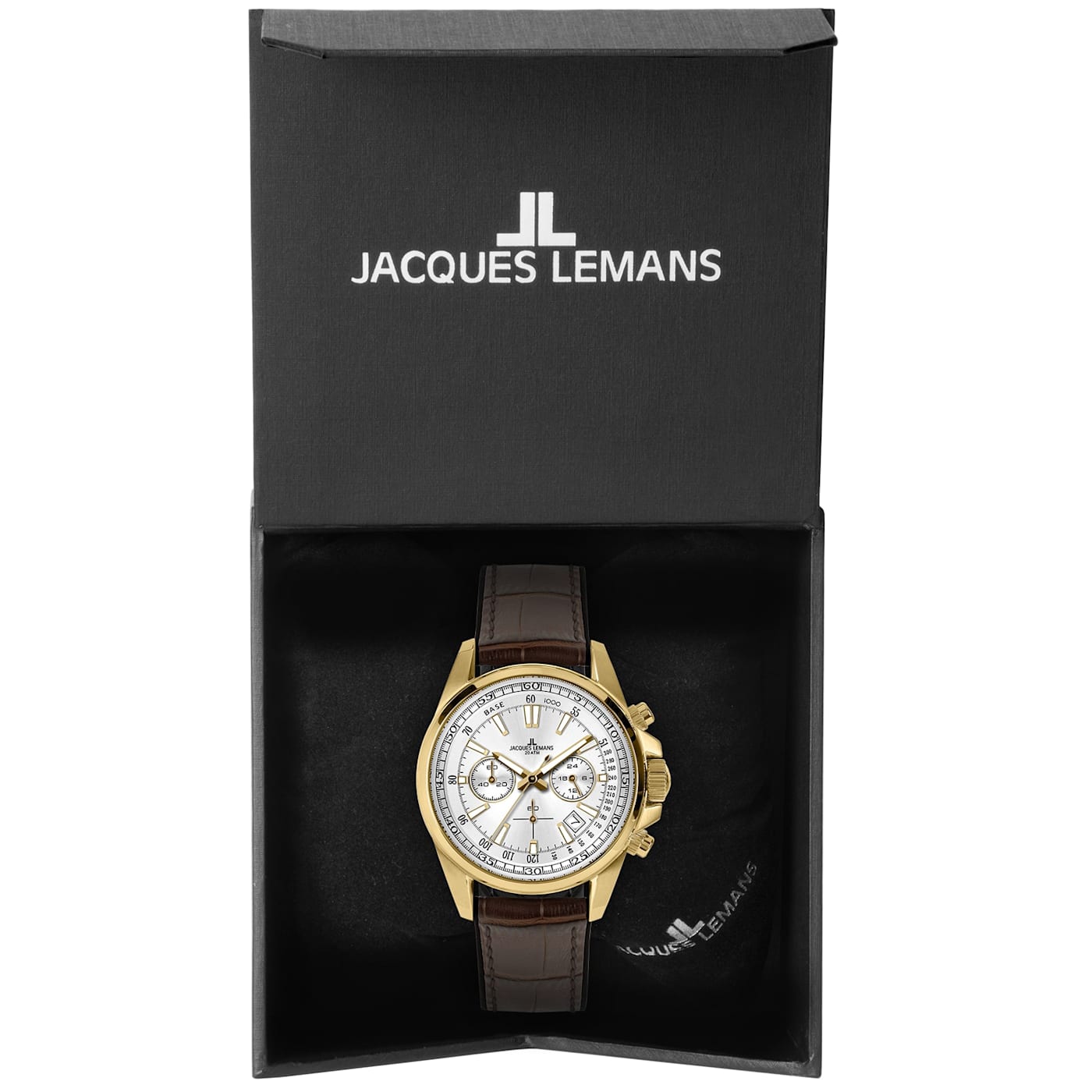JACQUES LEMANS Men's Sport Watch Silicone/Leather, Stainless