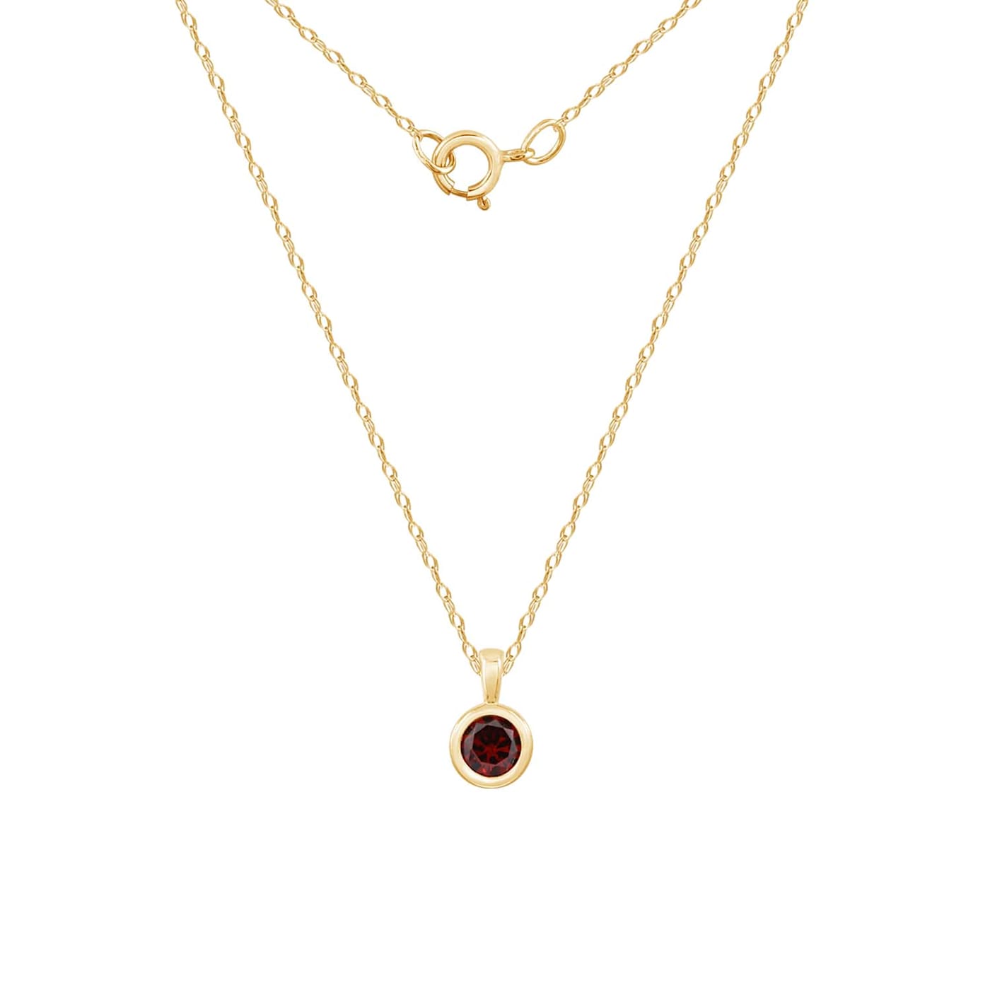 ◆THE COLDEST MOMENT TCM necklace◆ LUXGEM 10K Solid Gold Solitaire January Birthstone Necklace