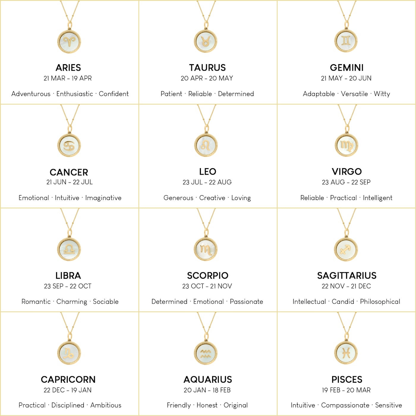 Zodiac sign pearl necklace 2025