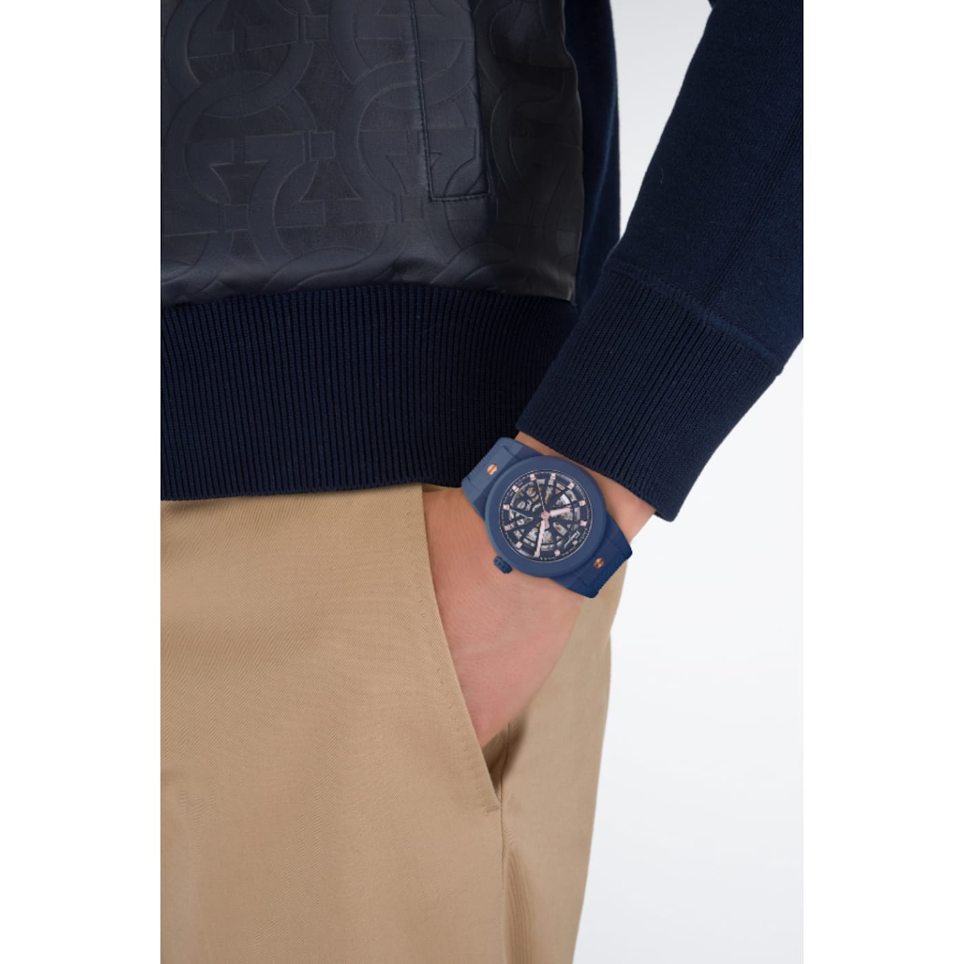 Ferragamo F-80 Skeleton Ecoceramic Strap Watch - 13Q77B