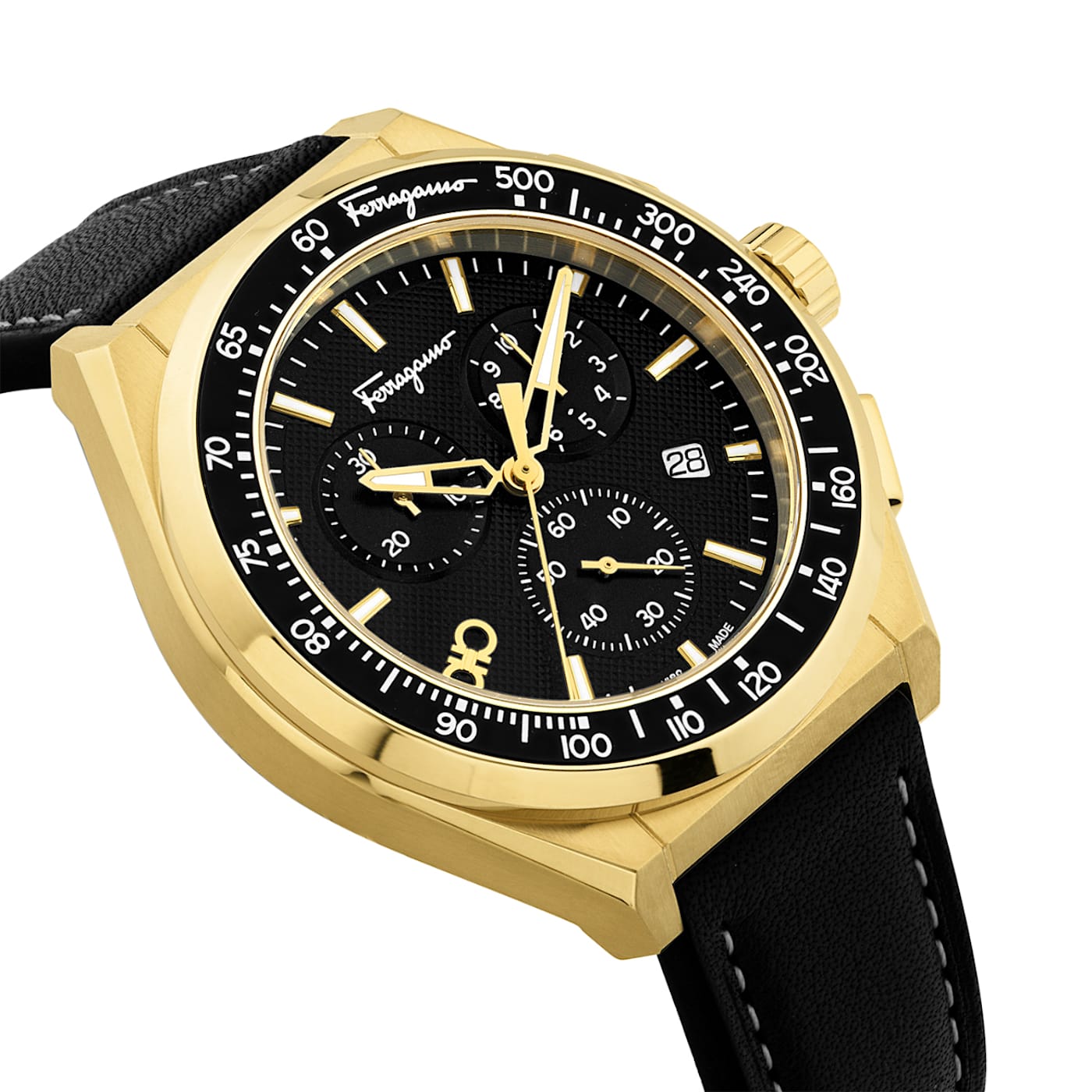 【FERRAGAMO】Legacy Chronograph Watch イエローゴールド 40mm Ferragamo Legacy Chronograph Watch In Yellow Gold | ModeSens